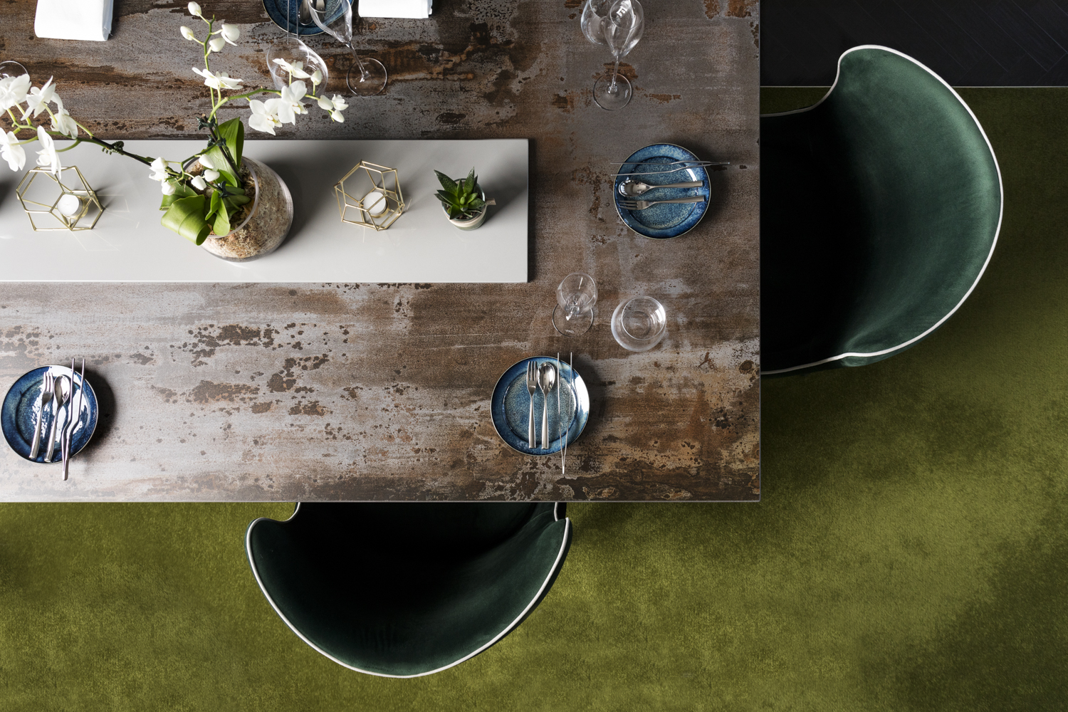 modern brown stone dining table